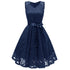 V-Neck Lace Sleeveless A-Line Evening Dress #Lace #Sleeveless #V-Neck #A-Line